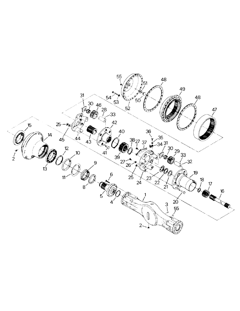 Схема запчастей Case IH SM-325 - (04-57A) - AXLE ASSEMBLY, K598.60/70, ASN 3961 4/23/84 (04) - Drive Train