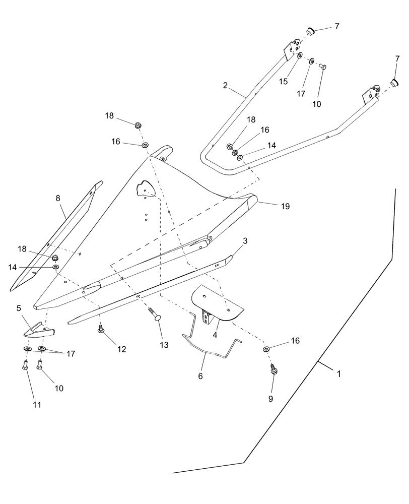 Схема запчастей Case IH 2412-30 - (20.13.01[3]) - KIT, INNER DIVIDERS, FRONT, 30 INCH (58) - ATTACHMENTS/HEADERS