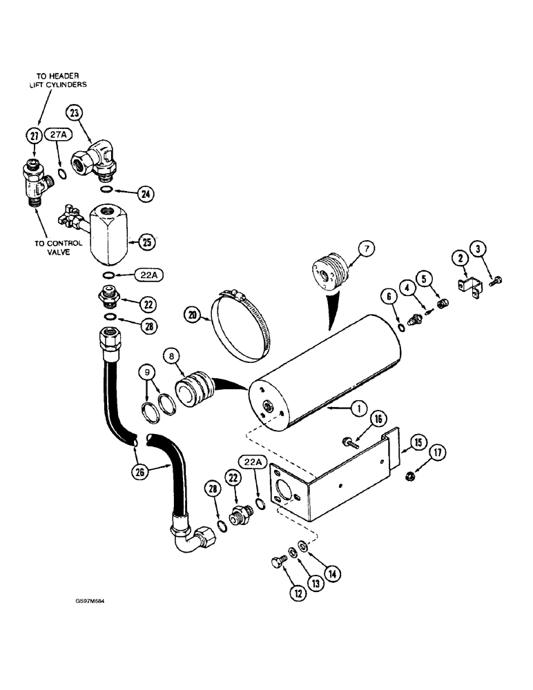 Схема запчастей Case IH 1660 - (8-120) - ACCUMULATOR ATTACHMENT, P.I.N. JJC0103800 AND AFTER (07) - HYDRAULICS