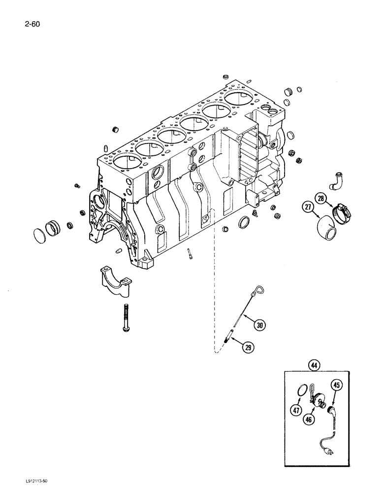 Схема запчастей Case IH 1680 - (2-060) - CYLINDER BLOCK, 6TA-830 ENGINE, 12 PISTON COOLING NOZZLES, ENGINE SERIAL NO. 44487830 & AFTER, (CONT (01) - ENGINE