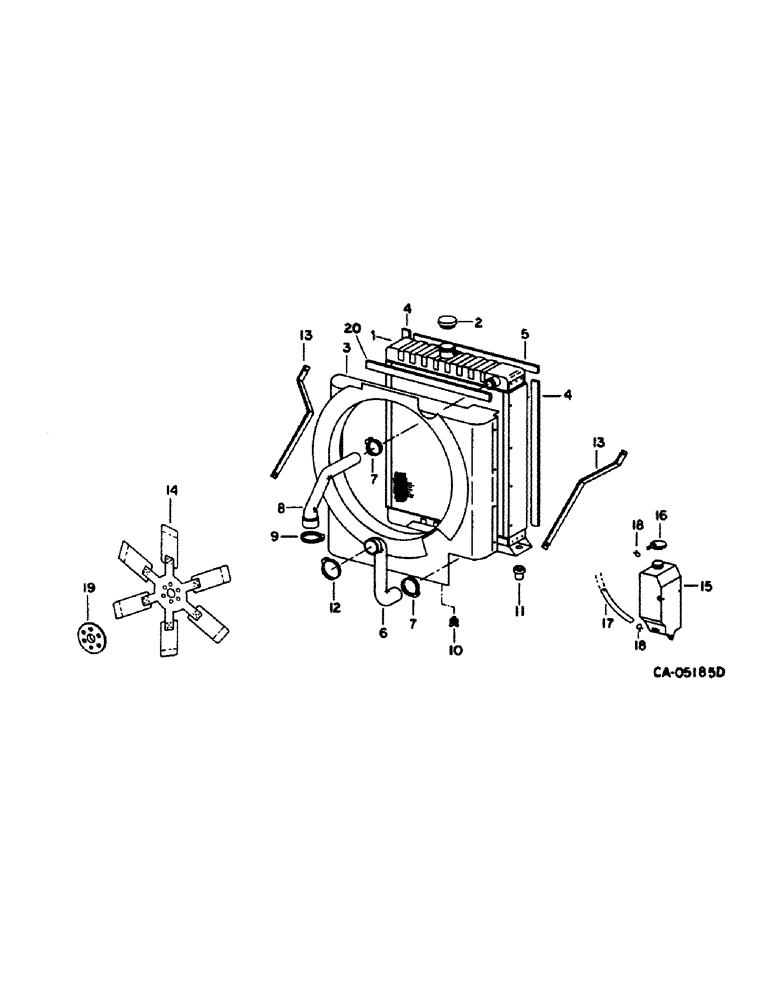 Схема запчастей Case IH 1480 - (06-05) - COOLING, RADIATOR AND CONNECTIONS Cooling