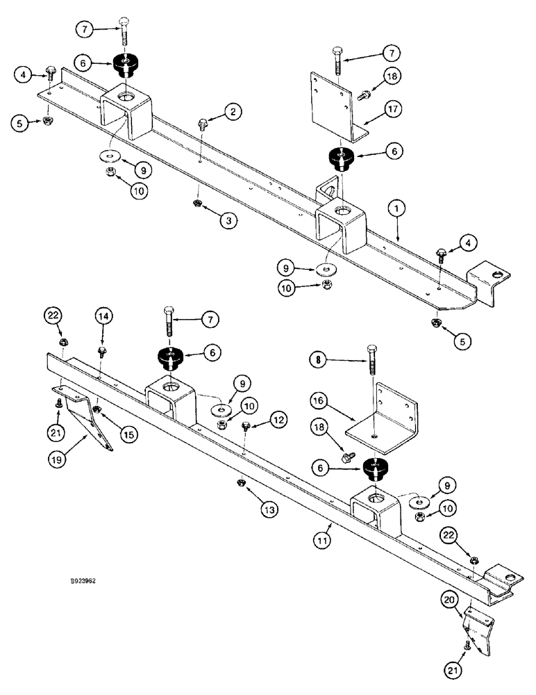 Схема запчастей Case IH 1688 - (2-56) - ENGINE RAILS AND SUPPORTS (01) - ENGINE