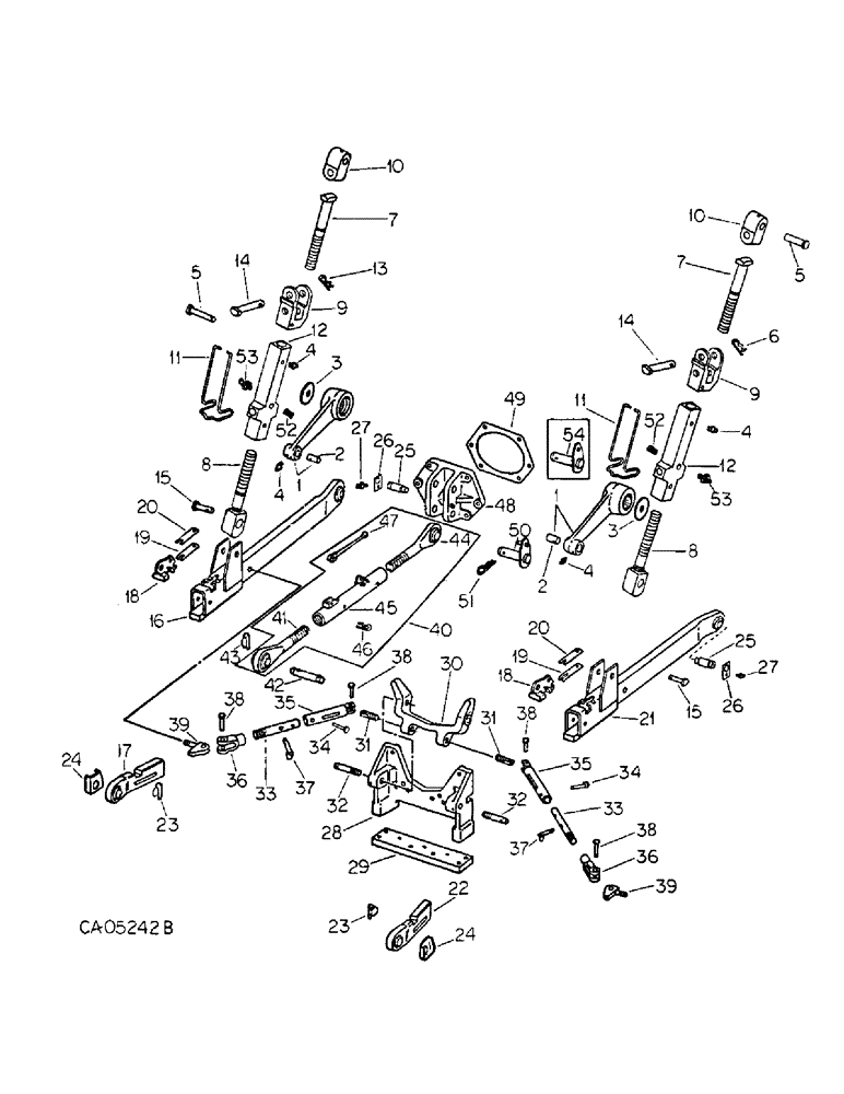 Схема запчастей Case IH HYDRO 186 - (09-03) - FRAME, THREE POINT HITCH ATTACHMENT, TRACTORS WITH DRAFT CONROL AND DRAFT SENSING (12) - FRAME