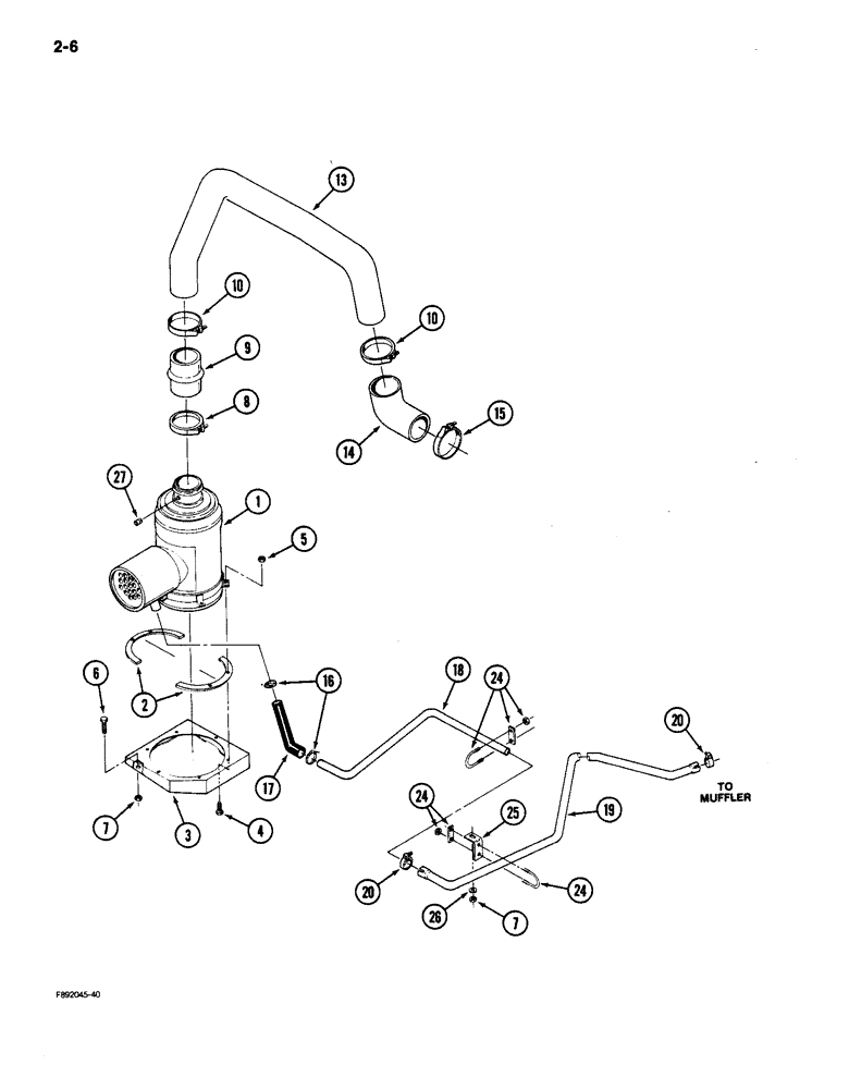 Схема запчастей Case IH 9150 - (2-06) - AIR INDUCTION SYSTEM (02) - ENGINE