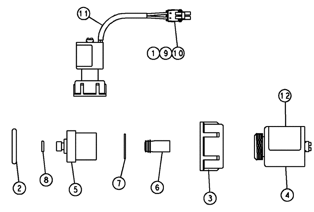 Схема запчастей Case IH SPX3320 - (12-045) - SOLENOID, AIM, ARAG 150P (06) - ELECTRICAL