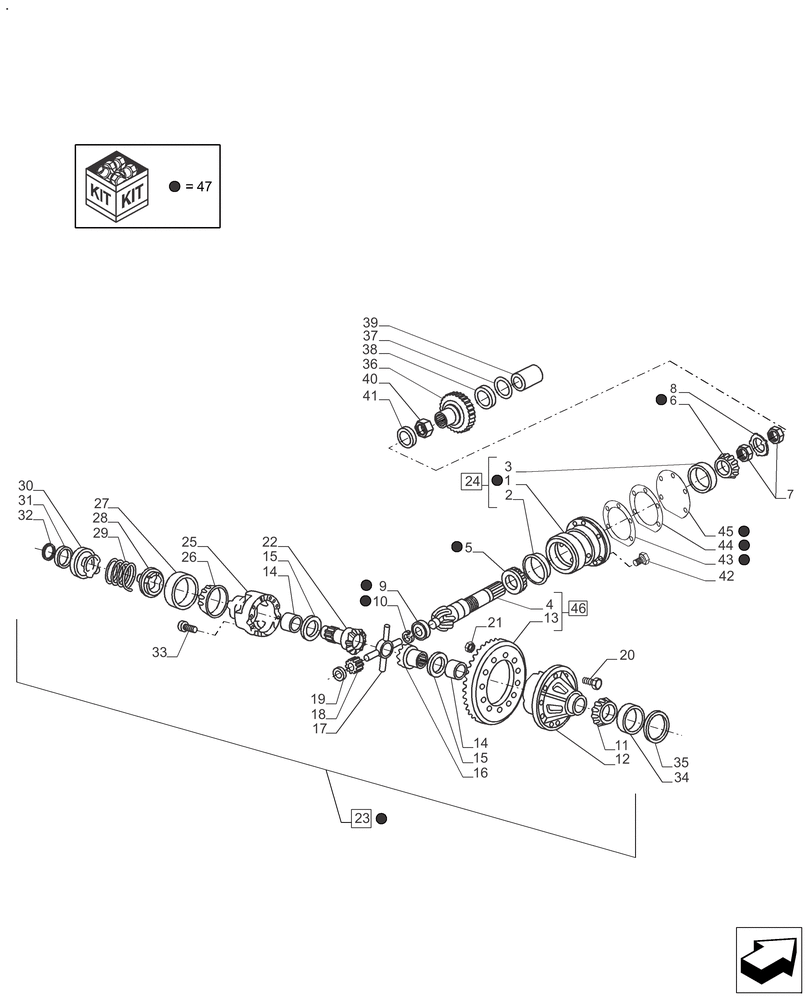 Схема запчастей Case IH FARMALL 110A - (27.106.AC) - REAR AXLE - DIFFERENTIAL & RELATED PARTS (27) - REAR AXLE SYSTEM