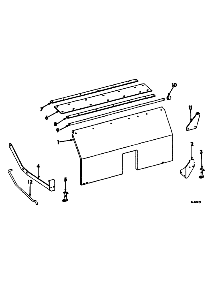 Схема запчастей Case IH 403 - (402) - ENGINE COVER, LATCH AND SUPPORTS, FOR D-301 ENGINE, COMBINE SERIAL NO. 7224 AND ABOVE (90) - PLATFORM, CAB, BODYWORK AND DECALS