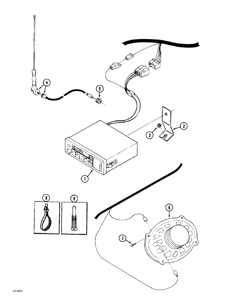 Схема запчастей Case IH 9330 - (4-048) - RADIO AND SPEAKERS (04) - ELECTRICAL SYSTEMS