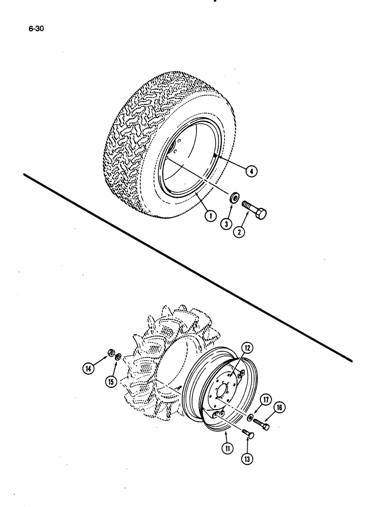 Схема запчастей Case IH 275 - (6-30) - REAR WHEELS, ONE PIECE (06) - POWER TRAIN