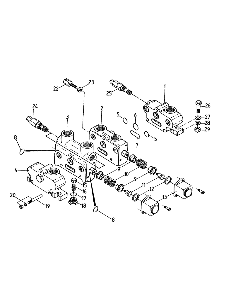 Схема запчастей Case IH 7000 - (B04-20) - HYDRAULIC RACINE VALVE Hydraulic Components & Circuits