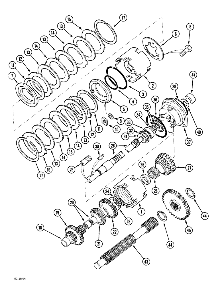 Схема запчастей Case IH 3230 - (6-022) - SPEED TRANSMISSION, 2 SPEED POWER SHIFT ATTACHMENT (06) - POWER TRAIN