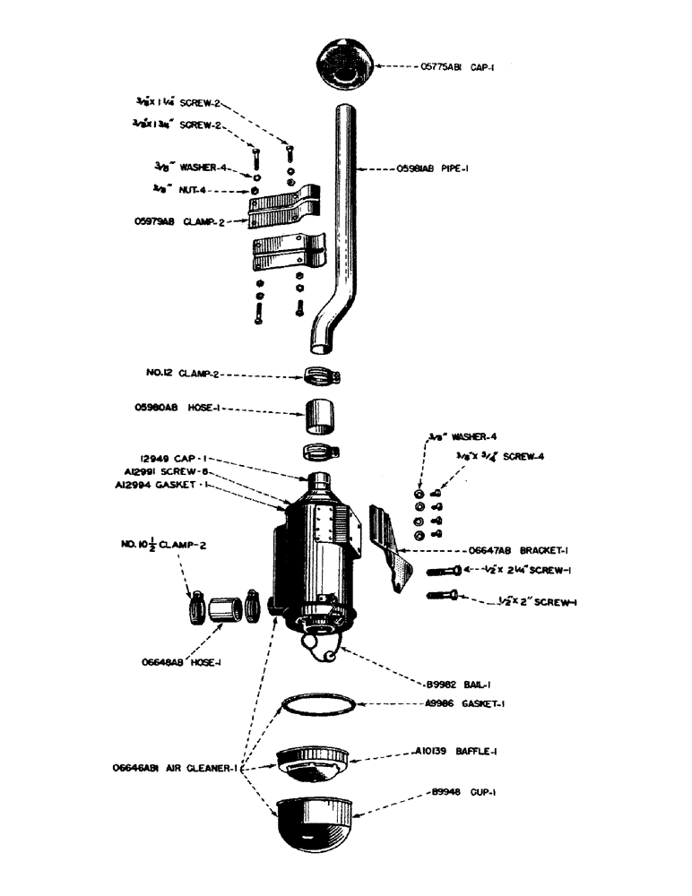 Схема запчастей Case IH SO-SERIES - (020) - AIR CLEANER (02) - ENGINE