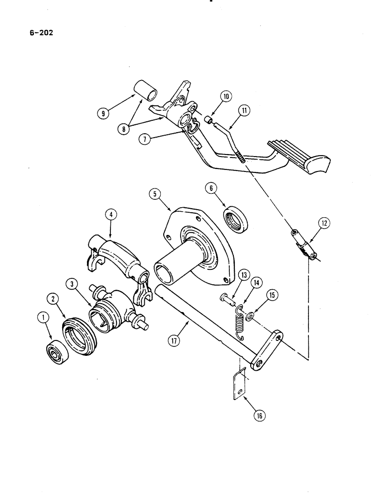 Схема запчастей Case IH 485 - (6-202) - CLUTCH CONTROLS (06) - POWER TRAIN