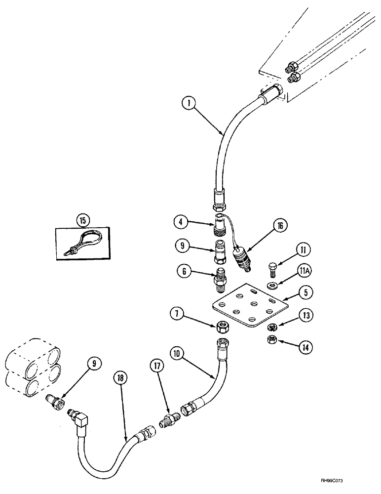 Схема запчастей Case IH L600 - (8-08) - HYDRAULICS - MID MOUNT (2 FUNCTION WITHOUT SELF LEVELING) (08) - HYDRAULICS