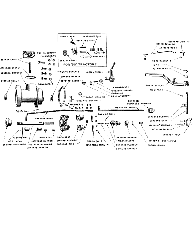 Схема запчастей Case IH SC-SERIES - (026) - GOVERNOR AND THROTTLE CONTROL PARTS, S, SC, SO (03) - FUEL SYSTEM