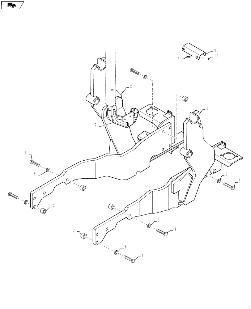 Схема запчастей Case IH L570 - (82.100.08) - SUBFRAME SET, FARMALL 90, 95 - 730878006 (82) - FRONT LOADER & BUCKET