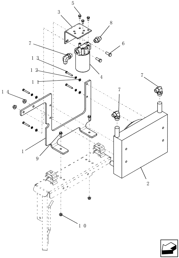 Схема запчастей Case IH 1200PT - (L.10.D[10]) - BULK FILL - PTO 12 ROW & 16 ROW - COOLER DETAIL (BSN CBJ022057) L - Field Processing