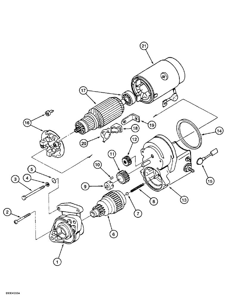 Схема запчастей Case IH 1838 - (4-04) - STARTER ASSEMBLY, KUBOTA V2203 ENGINE (04) - ELECTRICAL SYSTEMS