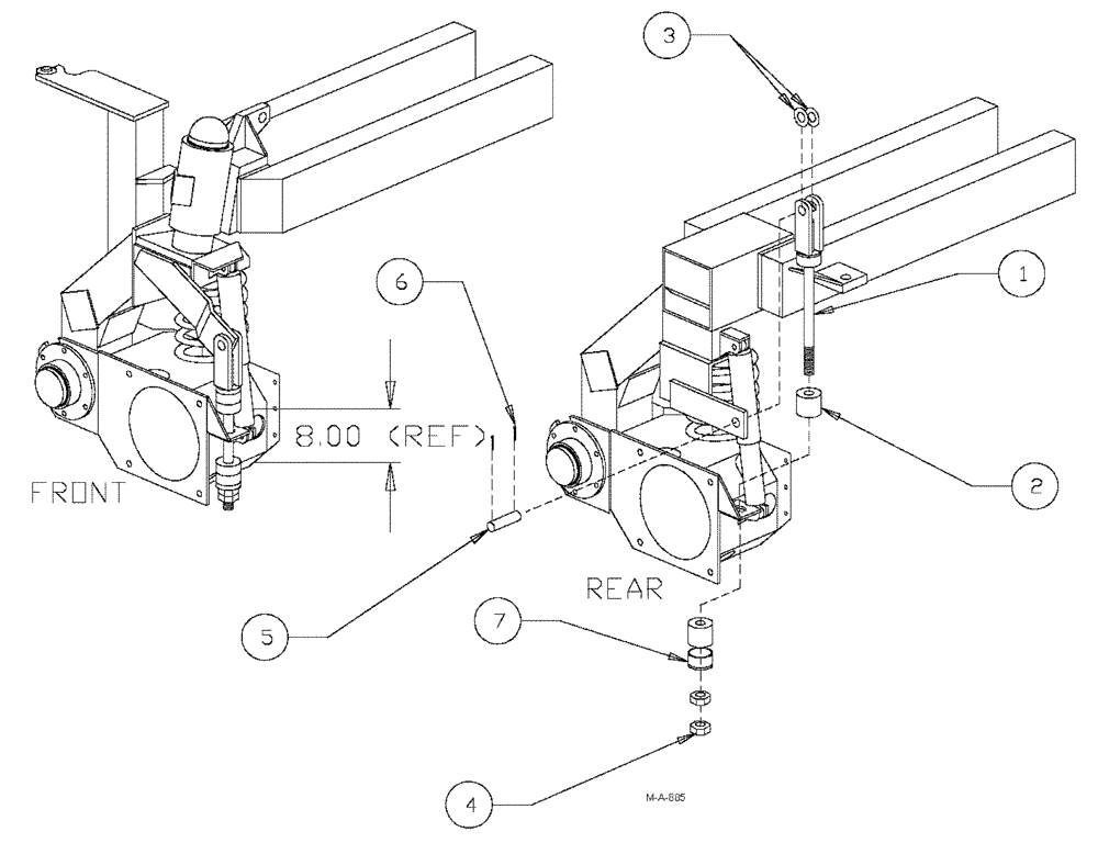 Схема запчастей Case IH SPX2130 - (04-003) - SHOCK LIMITER ASSEMBLY Suspension & Frame