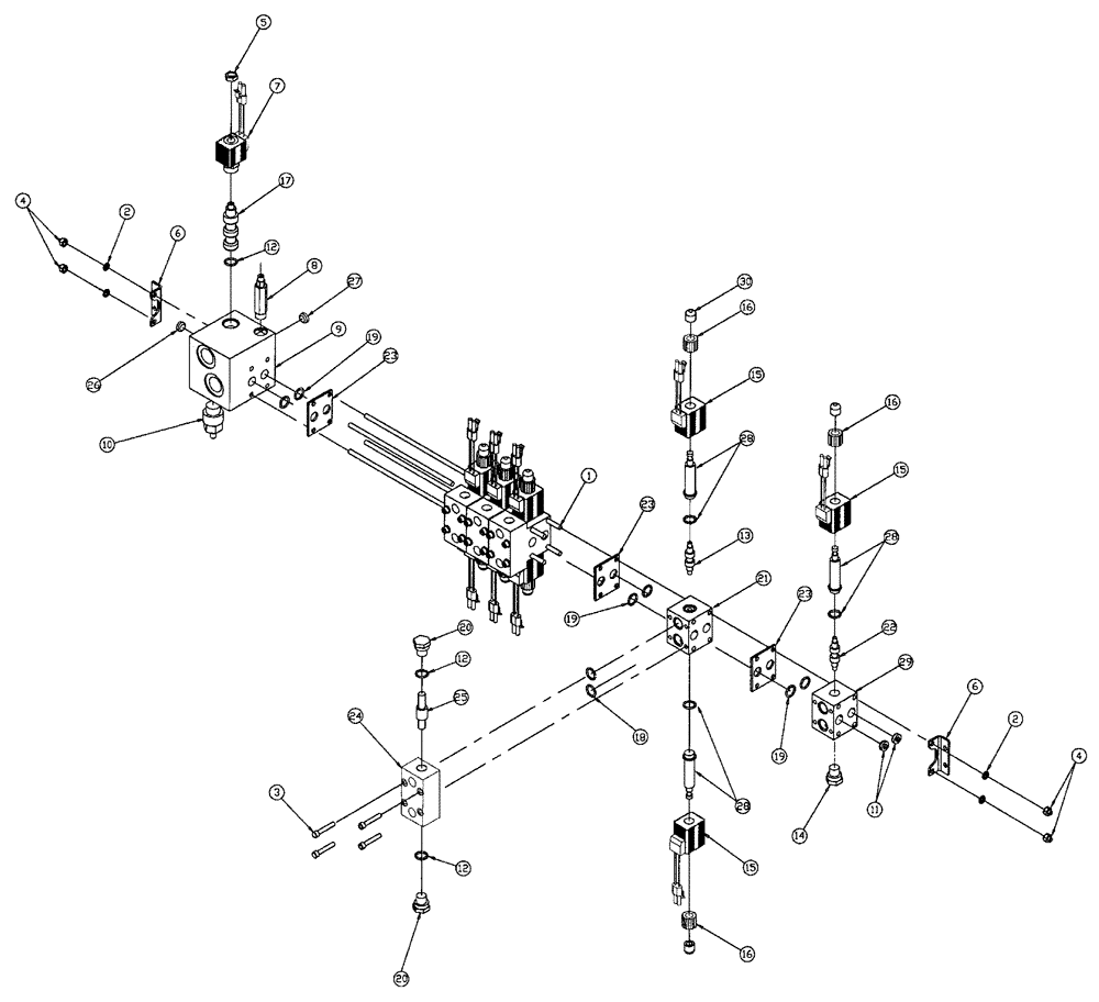 Схема запчастей Case IH FLX610 - (03-015) - VALVE, 5 BANK, WATERMAN (09) - BOOMS