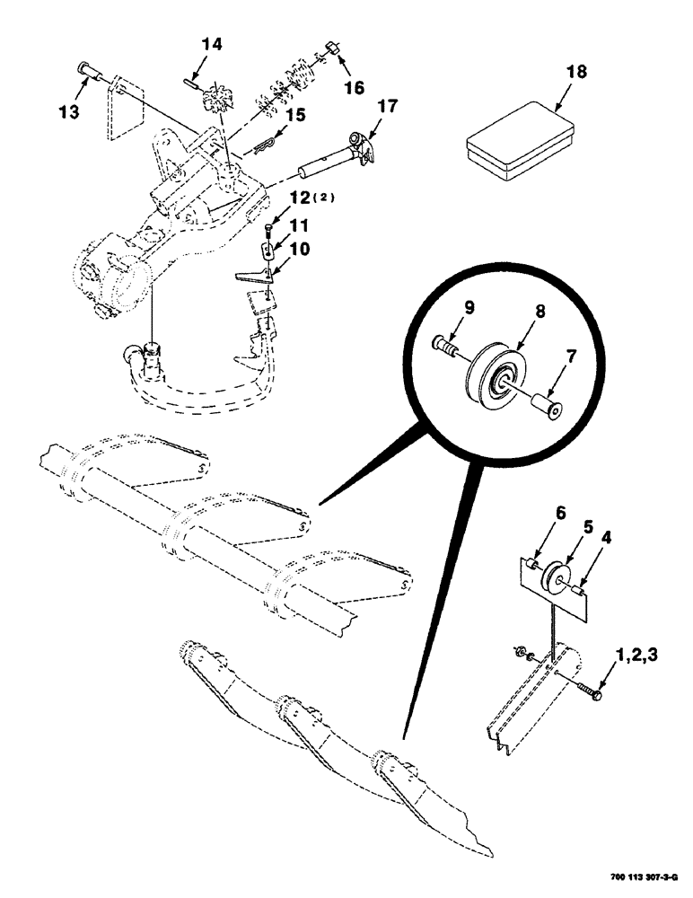 Схема запчастей Case IH 8590 - (06-32) - KNOTTER, BOX OF SERVICE PARTS, S.N. CFH0139001 THRU CFH0139499 (14) - BALE CHAMBER