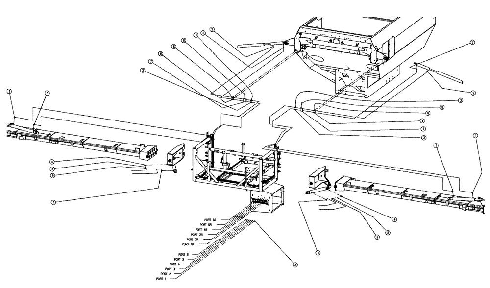 Схема запчастей Case IH 438 - (04-009) - HYDRAULIC GROUP, BOOMS, 60’ & 70’ Boom Group