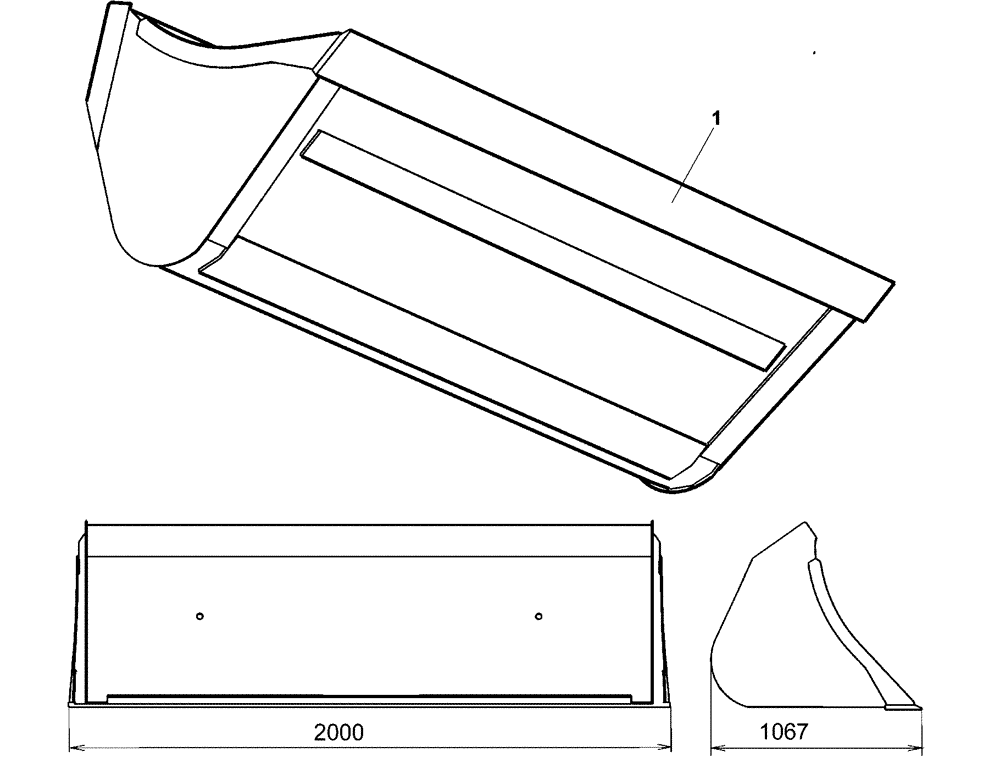 Схема запчастей Case IH L720 - (82.300.AN[13]) - VAR - 717431006 - BUCKET - 200HV (82) - FRONT LOADER & BUCKET