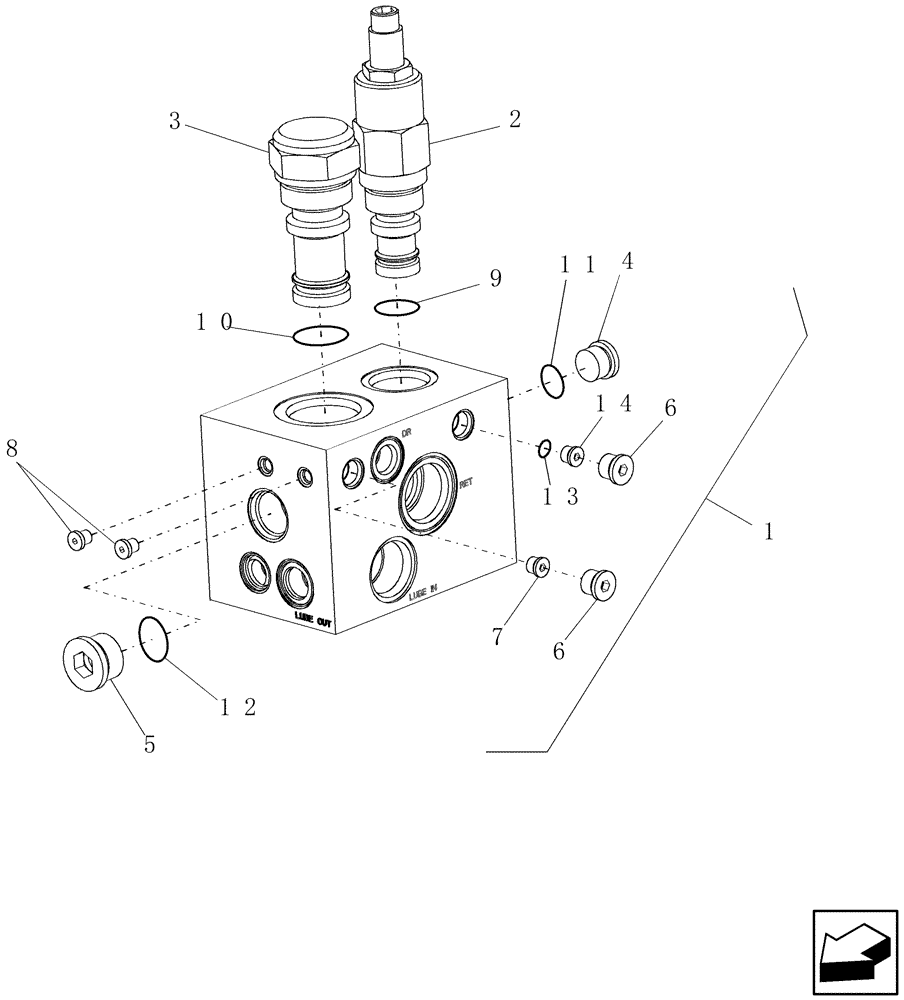 Схема запчастей Case IH 8010 - (35.300.14[01]) - VALVE, HYDRAULIC PTO/CHARGE REGULATOR - COMPONENTS - PRIOR TO PIN HAJ202245 - 7010/8010 (35) - HYDRAULIC SYSTEMS