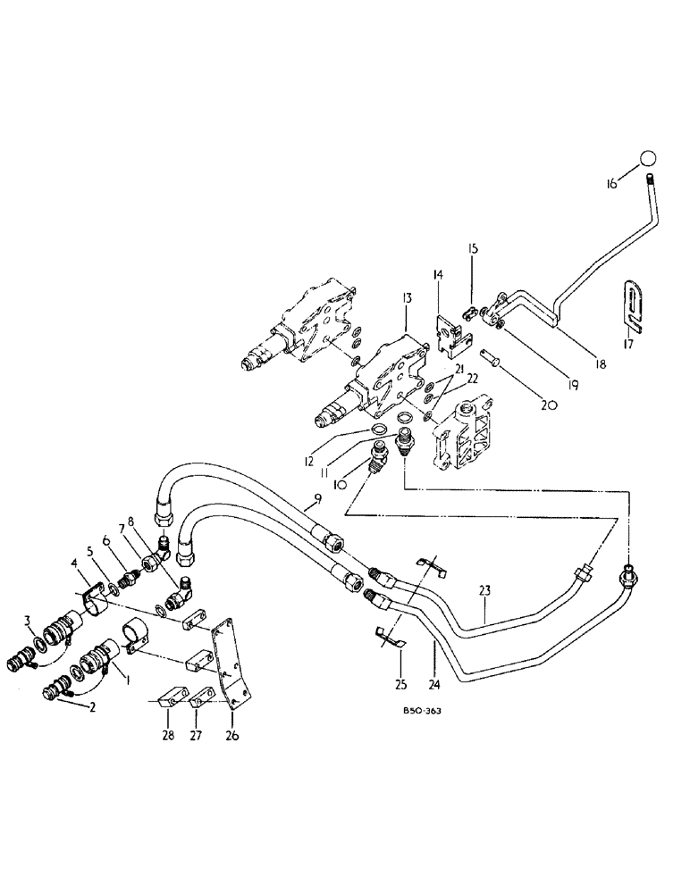 Схема запчастей Case IH 484 - (10-10) - HYDRAULICS, AUXILIARY VALVES, 2ND BANK, DOUBLE (07) - HYDRAULICS