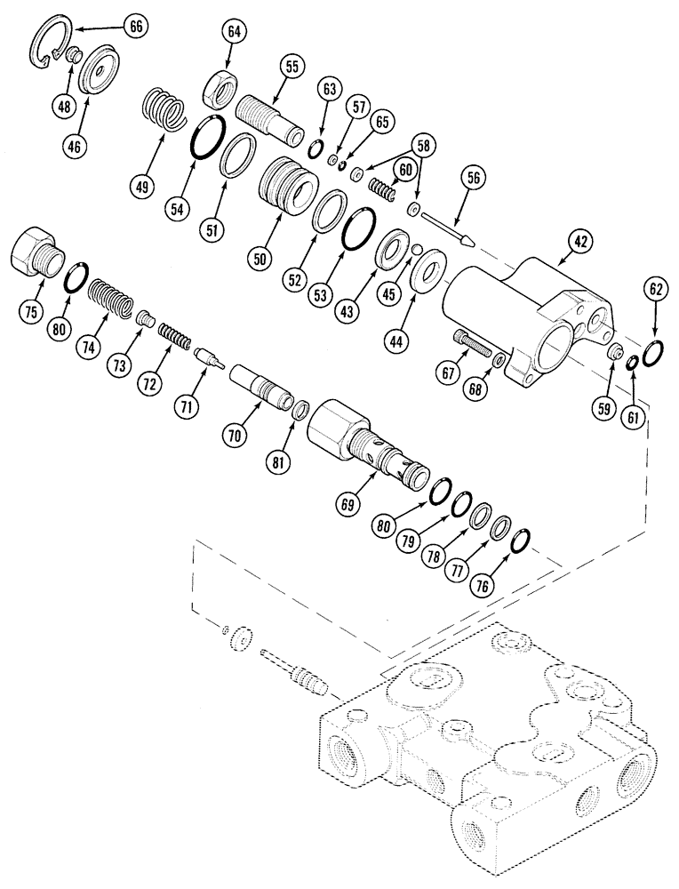 Схема запчастей Case IH 5230 - (8-062) - HYDRAULIC, REMOTE VALVE ASSEMBLY, WITHOUT CHECK AND WITH ONE CHECK (08) - HYDRAULICS