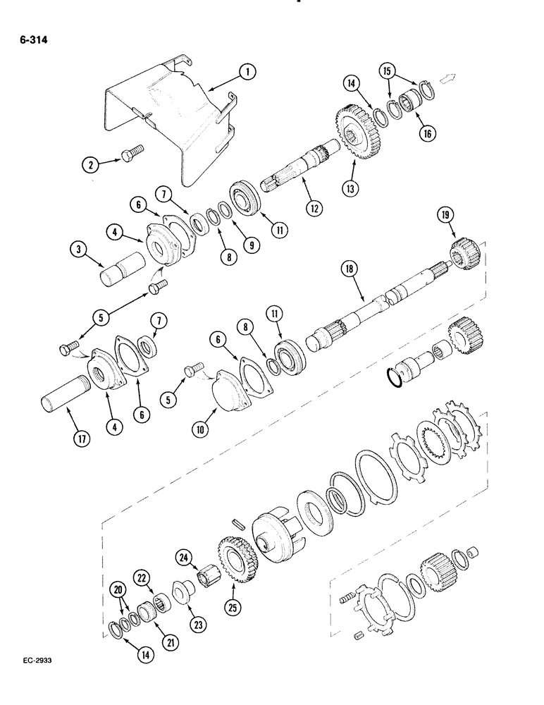 Схема запчастей Case IH 885 - (6-314) - INDEPENDENT POWER TAKE OFF (06) - POWER TRAIN