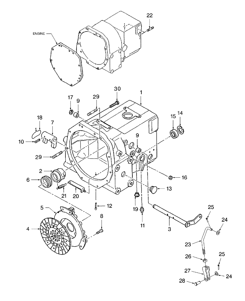 Схема запчастей Case IH DX33 - (03.03) - CLUTCH & CLUTCH CASE, W/HST (03) - TRANSMISSION
