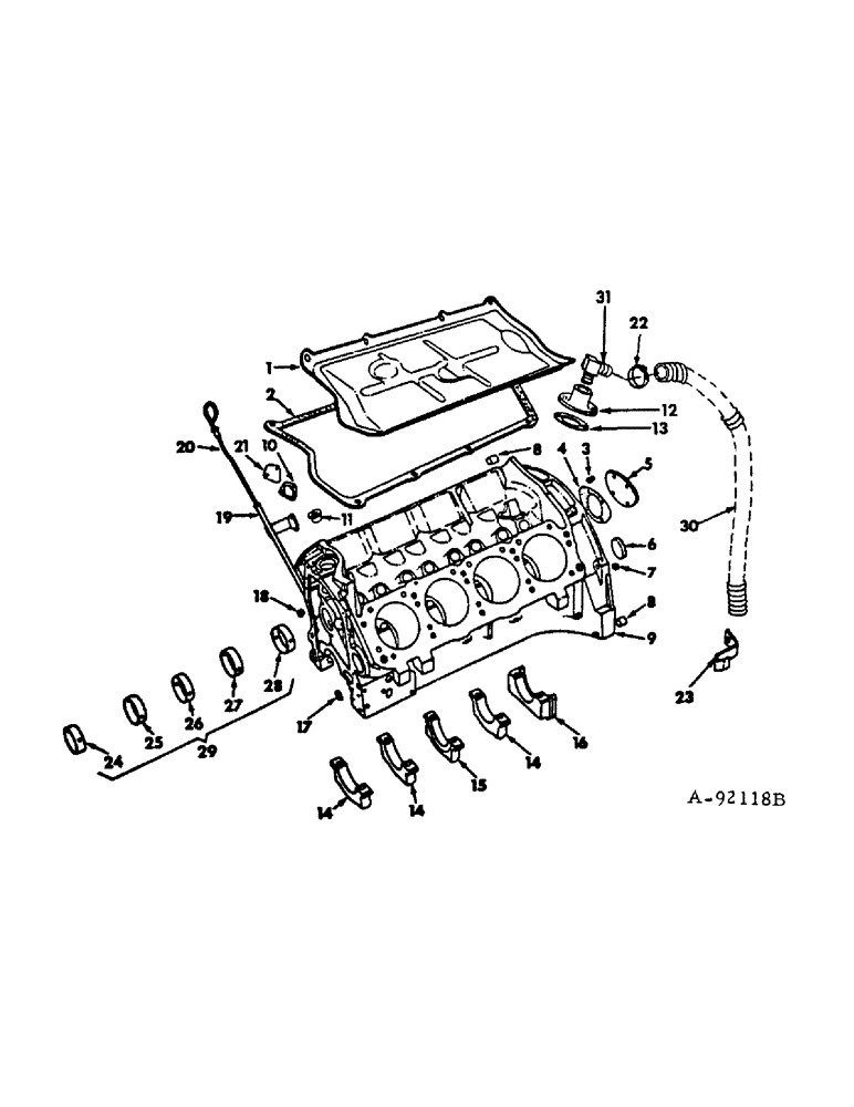 Схема запчастей Case IH V-304 - (A-08) - CRANKCASE AND RELATED PARTS 