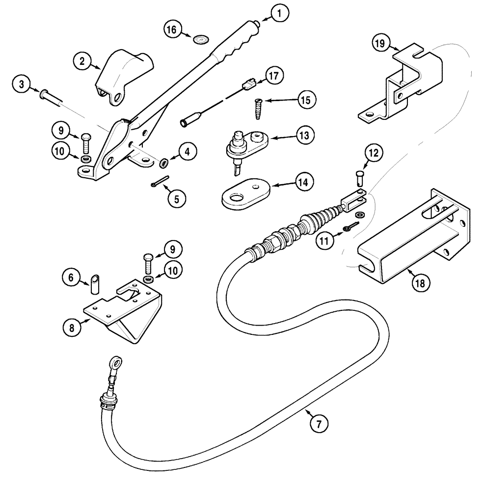 Схема запчастей Case IH CX60 - (07-03) - PARKING BRAKE CONTROLS (07) - BRAKES