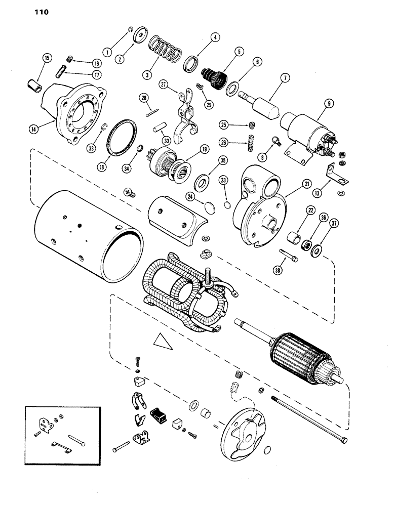 Схема запчастей Case IH 770 - (110) - A59670 STARTER, 267B DIESEL ENGINE, USED PRIOR TO TRACTOR S/N 8696850 (CONT) (04) - ELECTRICAL SYSTEMS