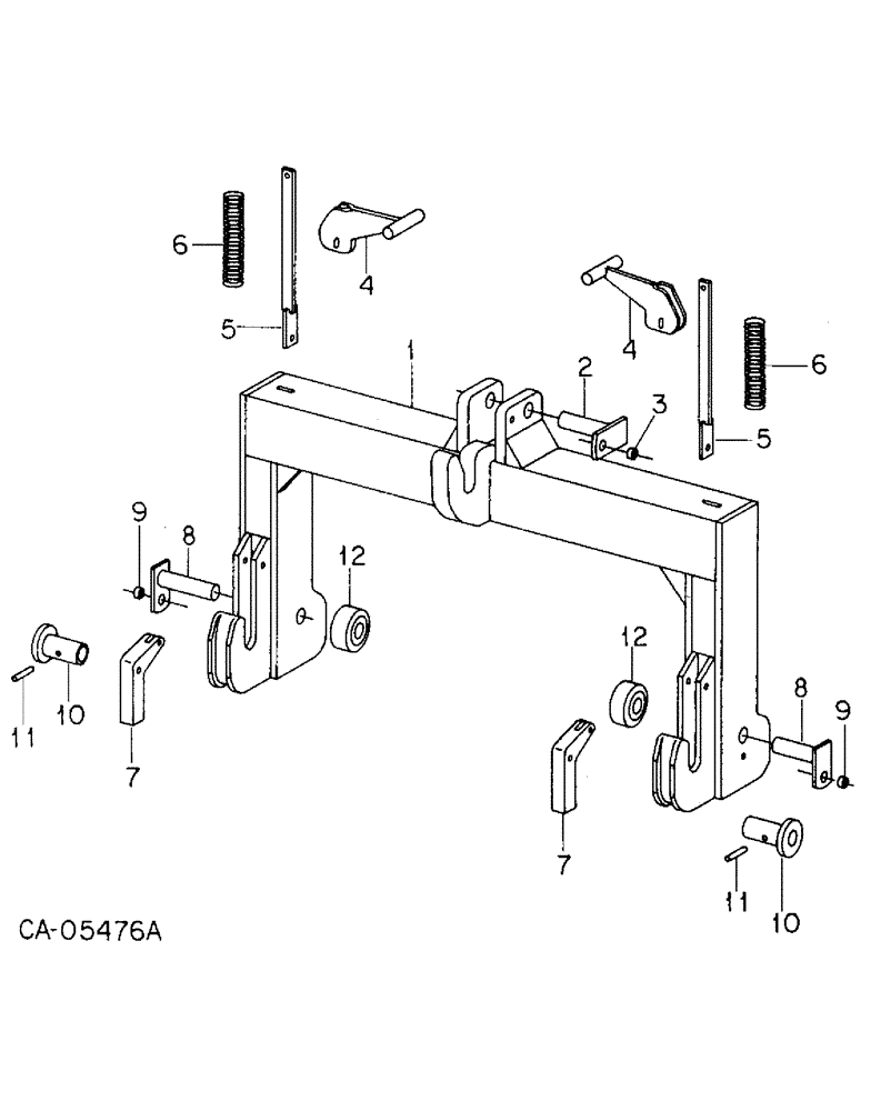 Схема запчастей Case IH 3488 - (09-11) - FRAME, THREE POINT HITCH QUICK COPLER ATT., CATEGORY II (12) - FRAME
