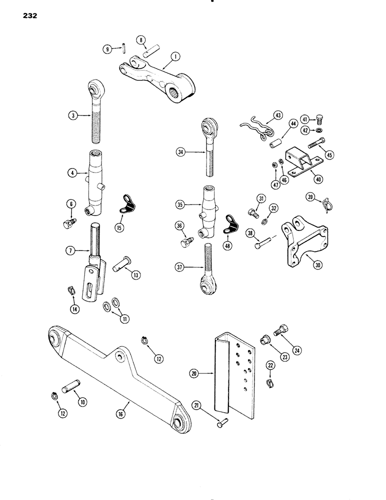 Схема запчастей Case IH 1090 - (232) - THREE POINT HITCH (08) - HYDRAULICS
