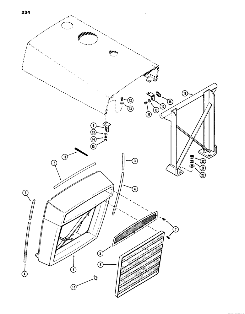 Схема запчастей Case IH 1070 - (234) - GRILLE (09) - CHASSIS/ATTACHMENTS