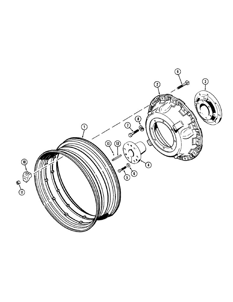 Схема запчастей Case IH 1370 - (232) - 38 INCH CAST DUAL WHEELS, USED WITH 3-7/8 INCH DIAMETER AXLE SHAFT (06) - POWER TRAIN
