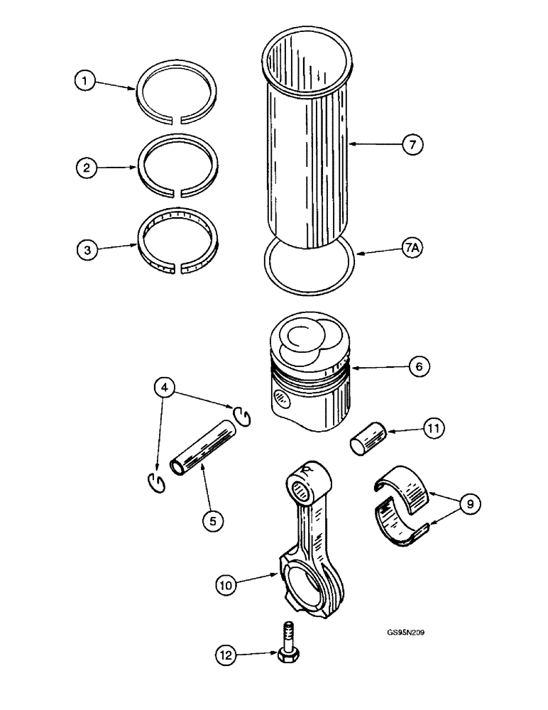 Схема запчастей Case IH DTI-466C - (9E-026) - CONNECTING RODS, PISTONS AND SLEEVES 