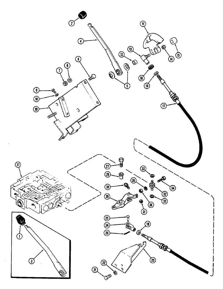 Схема запчастей Case IH 2470 - (204) - POWER SHIFT LINKAGE (06) - POWER TRAIN