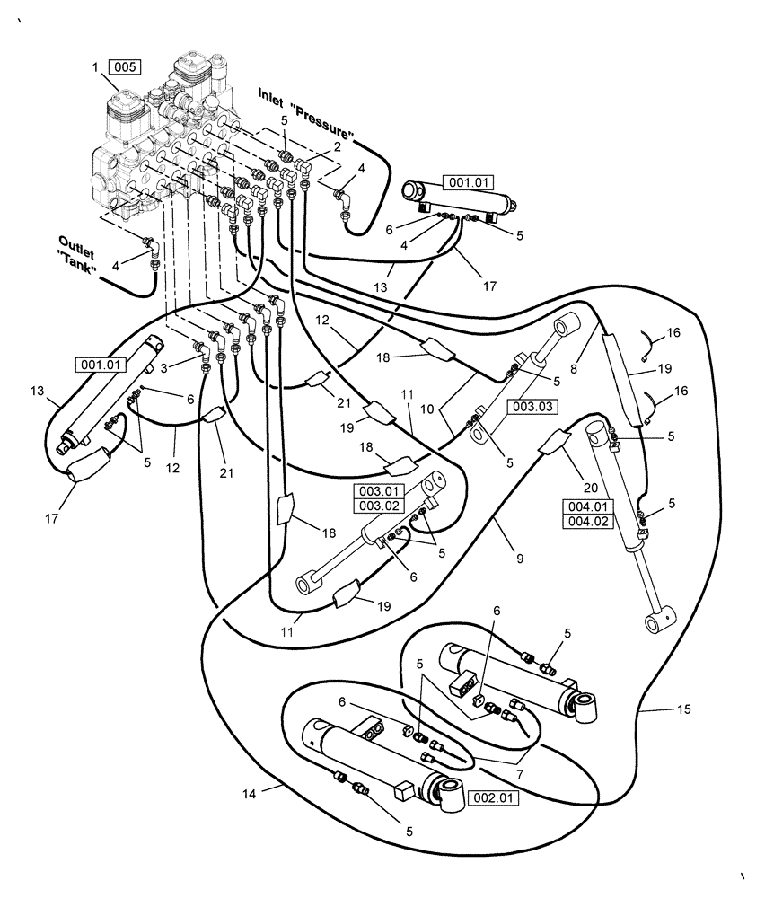Схема запчастей Case IH BH114 - (006) - HYDRAULIC SCHEMATIC (35) - HYDRAULIC SYSTEMS