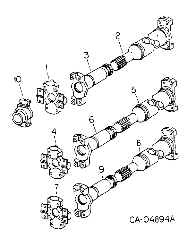 Схема запчастей Case IH 4786 - (07-13) - DRIVE TRAIN, PROPELLER SHAFT (04) - Drive Train