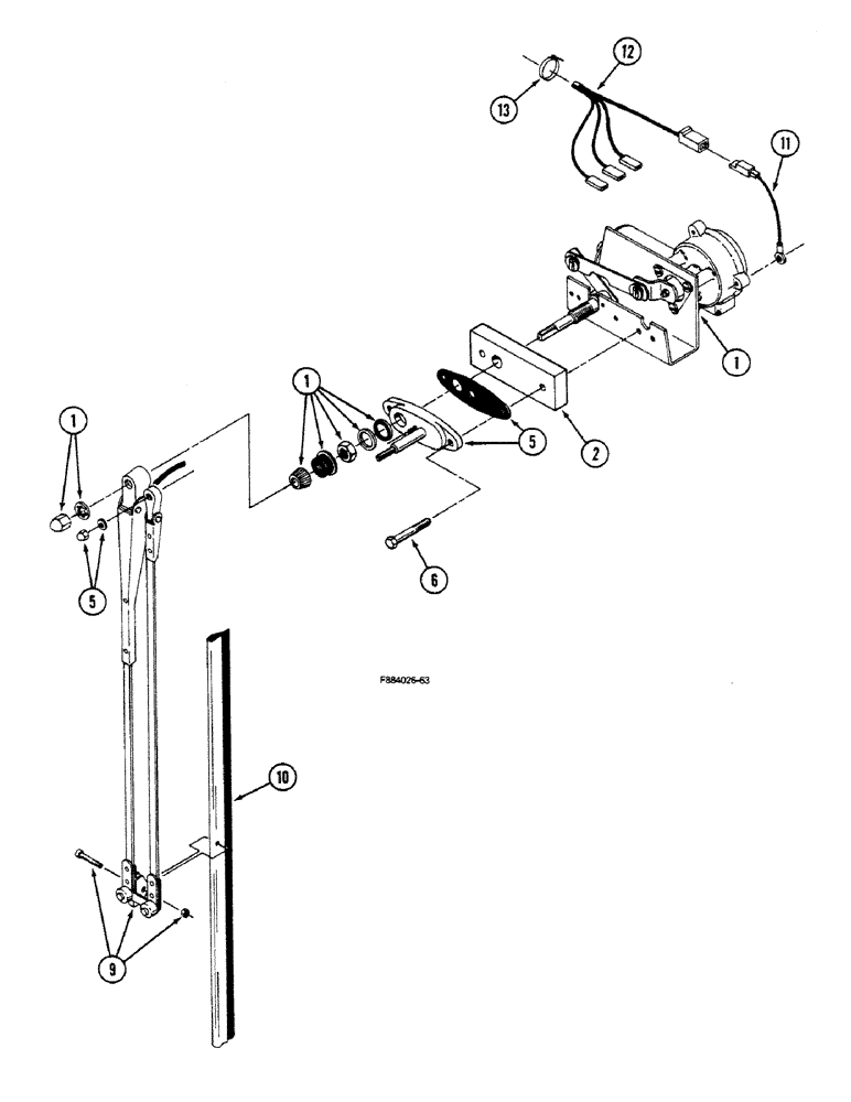 Схема запчастей Case IH 9150 - (4-58) - REAR WINDOW WIPER, PRIOR TO P.I.N. 1790705 (04) - ELECTRICAL SYSTEMS