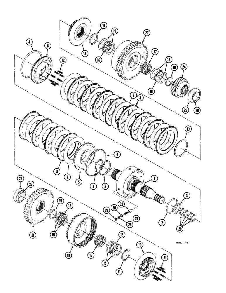 Схема запчастей Case IH 9150 - (6-022) - TRANSMISSION, 9 INCH CLUTCH PACK (06) - POWER TRAIN