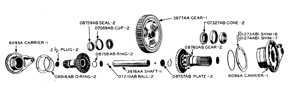 Схема запчастей Case IH LA-SERIES - (051) - DIFFERENTIAL SHAFT TRACTOR NO. 5418607 AND AFTER (06) - POWER TRAIN