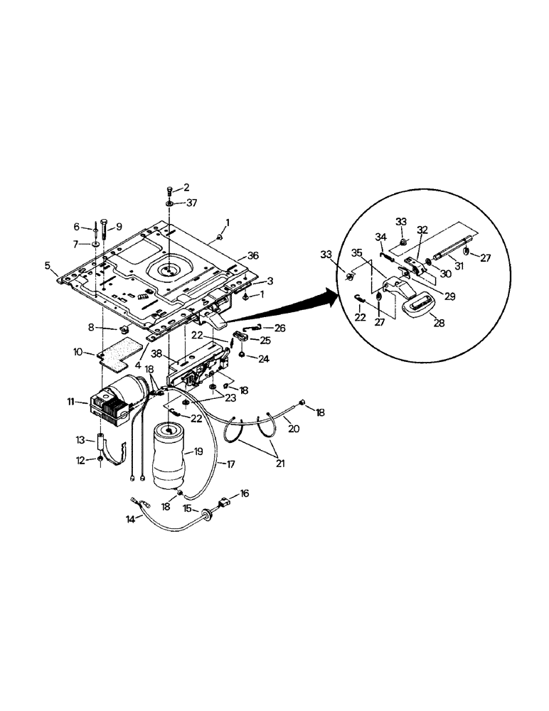 Схема запчастей Case IH CR-1280 - (01-18) - SEAT ASSEMBLY, COMPRESSOR AND MOUNTING (10) - CAB