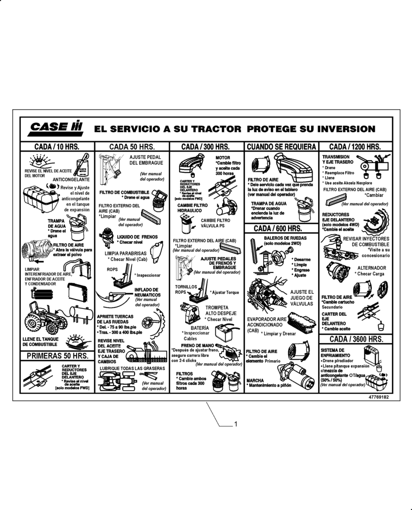 Схема запчастей Case IH FARMALL 110A - (90.108.AC[02]) - DECALS, SERVICE, MEXICO (90) - PLATFORM, CAB, BODYWORK AND DECALS