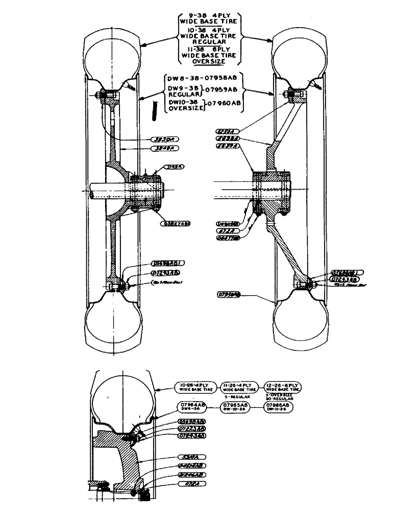 Схема запчастей Case IH S-SERIES - (080) - REAR WHEELS FOR PNEUTATIC FARM TIRES, S, SC, SO, FOR SC TRACTORS (06) - POWER TRAIN
