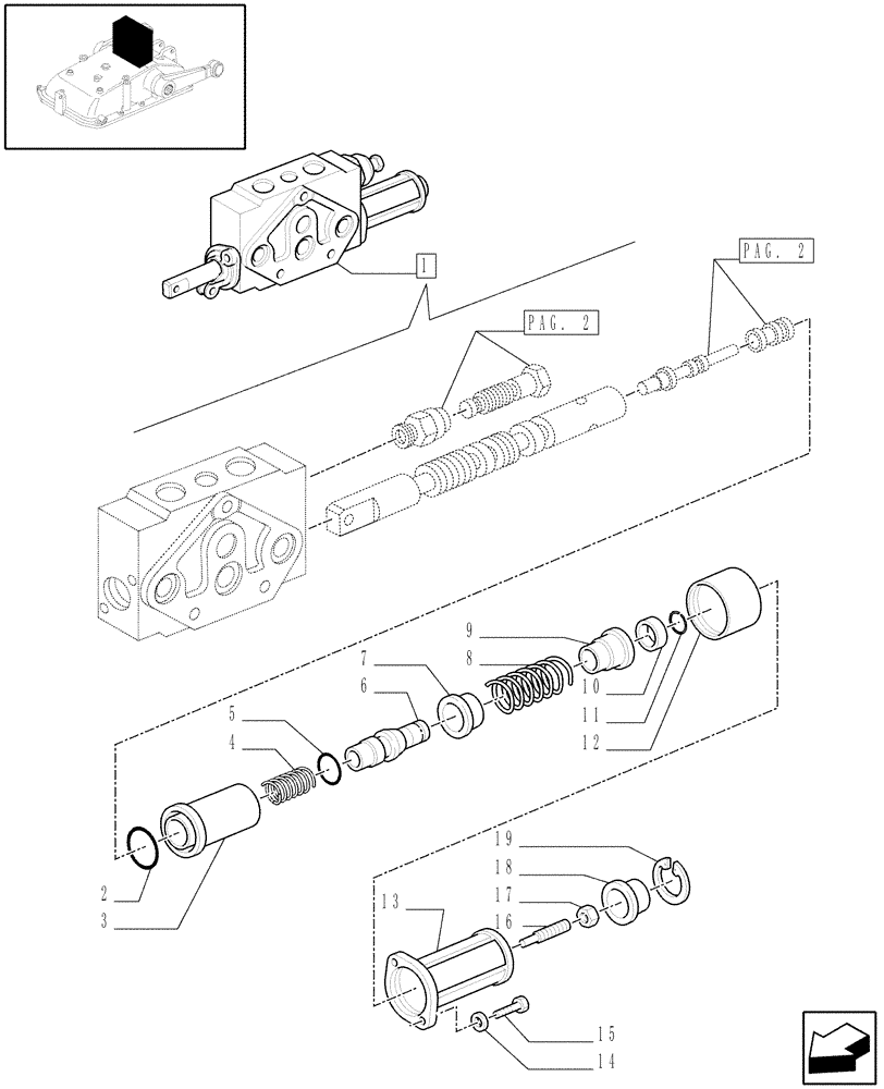 Схема запчастей Case IH JX1075N - (1.82.7/ C[03]) - DOUBLE - ACTING EXTERNAL CONTROL VALVE WITH FLOAT AND AUTOMATIC CUTOUT - BREAKDOWN - D5484 (07) - HYDRAULIC SYSTEM